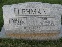 Carrie <I>Horst</I> Lehman 