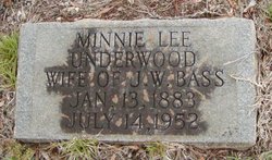 Minnie Lee <I>Underwood</I> Bass 