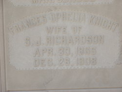 Frances Ophelia <I>Knight</I> Richardson 