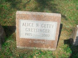 Alice N <I>Getty</I> Gretsinger 