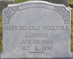 Mary Beverly <I>Woolfolk</I> Cummins 
