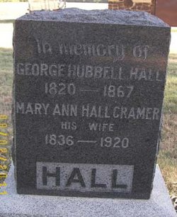 Mrs Mary Ann <I>Coltman</I> Hall Cramer 