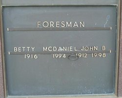 Betty Louise <I>McDaniel</I> Foresman 