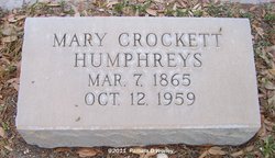 Mary Letitia <I>Crockett</I> Humphreys 
