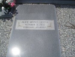 Alice <I>Motes</I> Lester 