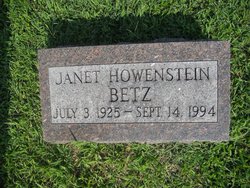 Janet Elizabeth <I>Howenstein</I> Betz 