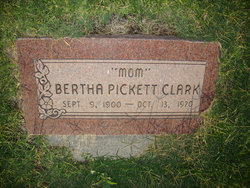 Bertha Elizabeth “Berthie” <I>Pickett</I> Clark 