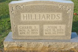 Carrie Lee <I>Cubbage</I> Hilliards 