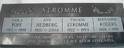 Anne <I>Stromme</I> Hedberg 