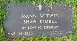 JoAnn <I>Witwer</I> Kimble 