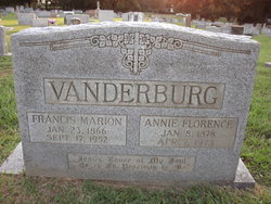 Annie Florence <I>Dixon</I> Vanderburg 