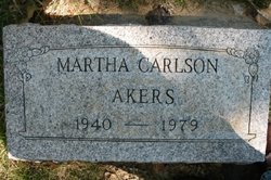 Martha Elaine “Martie” <I>Carlson</I> Akers 