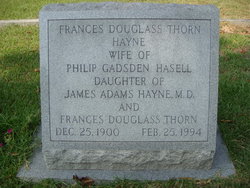 Frances Douglass Thorn <I>Hayne</I> Hasell 