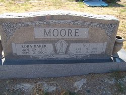Zora Pearl <I>Baker</I> Moore 