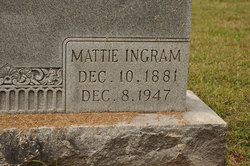 Mattie Ann “Martha” <I>Ingram</I> Bingham 