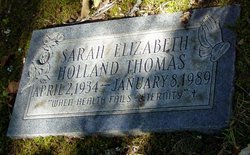 Sarah Elizabeth <I>Holland</I> Thomas 