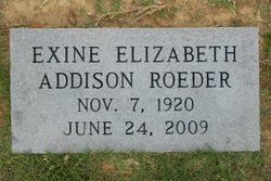 Exine Elizabeth <I>Addison</I> Roeder 