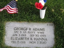 Elizabeth K <I>Hanna</I> Adams 