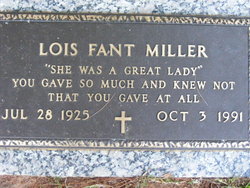 Lois Elizabeth <I>Fant</I> Miller 