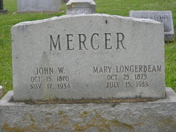 Mary Virginia “Mollie” <I>Longerbeam</I> Mercer 