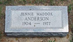 Jennie Marie <I>Botts</I> Maddox Anderson 