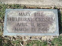 Mary Will <I>Shelburne</I> Grissom 