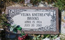 Velma Knethea <I>Chasteen</I> Brooks 