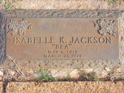 Isabelle K “Bea” Jackson 