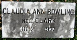 Claudia Ann <I>Clark</I> Bowling 