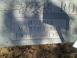 Martha Ann <I>Pace</I> Roberts 
