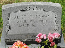 Alice <I>Tarver</I> Cowan 