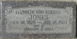 Elizabeth Ann <I>Robbins</I> Jones 
