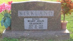 Mary Joan <I>Hicks</I> Kirkland 