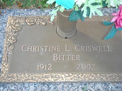 Christine Louella <I>Prows</I> Criswell Bitter 