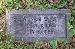 Mary Ann <I>Welch</I> Bell 