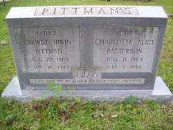 Charlotte Alice <I>Patterson</I> Pittman 