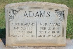Alice Belle <I>Smith</I> Adams 