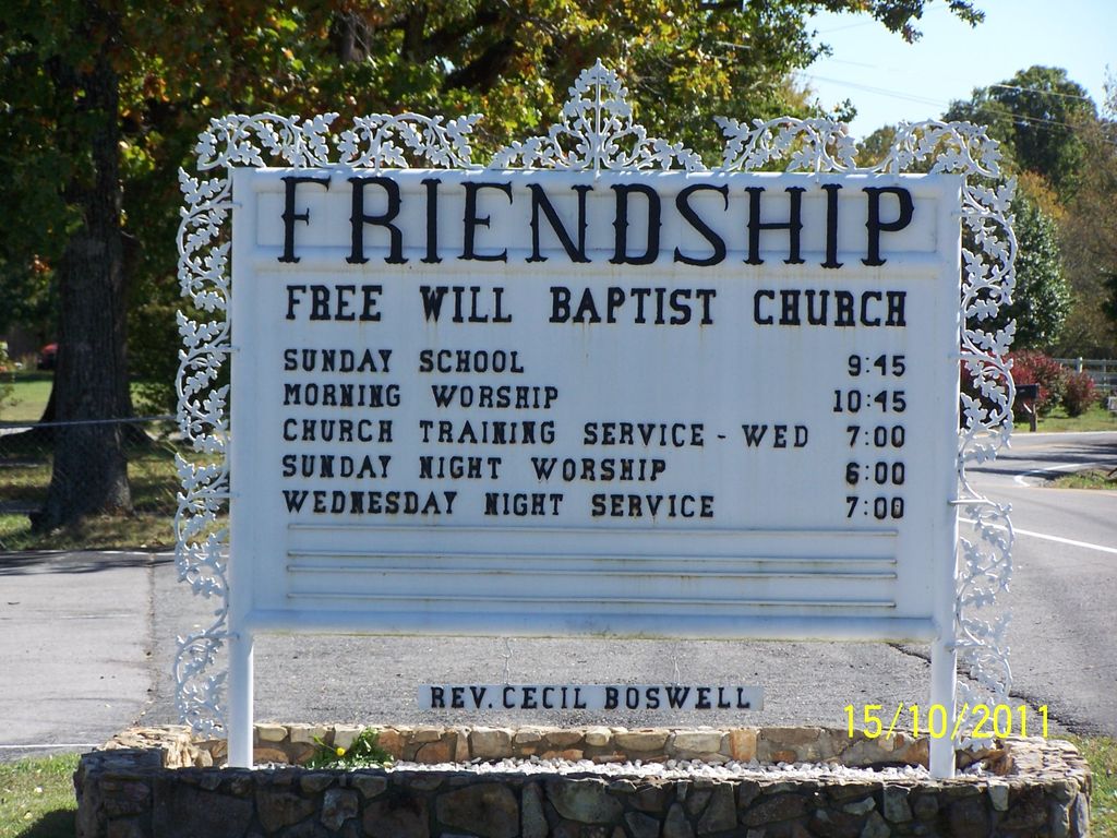 Friendship Free Will Baptist Church Cemetery