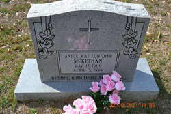 Annie Mae <I>Lonidier</I> McKethan 