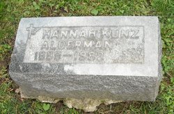 Hannah <I>Kunz</I> Alderman 