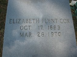 Jane Elizabeth “Lizzie” <I>Flynt</I> Cox 