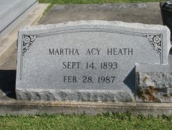 Martha Rosalie “Mattie” <I>Acy</I> Heath 