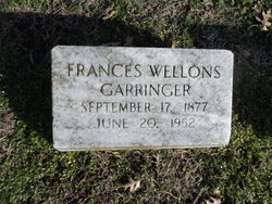 Frances Elizabeth <I>Wellons</I> Garringer 