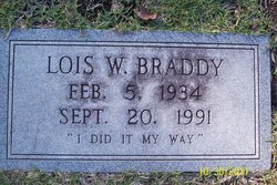 Lois <I>Woolard</I> Braddy 