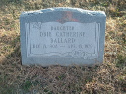 Obie Catherine “Katie” <I>Dugan</I> Ballard 