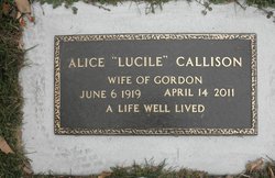 Alice Lucile <I>Wells</I> Callison 