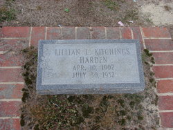 Lillian L <I>Kitchings</I> Harden 