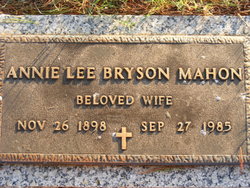 Annie Lee <I>Bryson</I> Mahon 