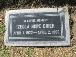 Zeola Hope <I>Baysinger</I> Brier 