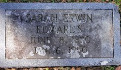 Sarah “Sallie” <I>Erwin</I> Edwards 